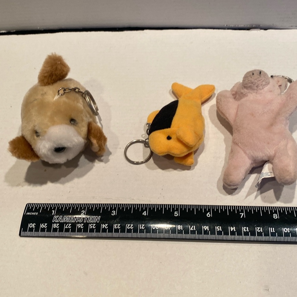 Vintage 1990s Three Animal Plush Keychains